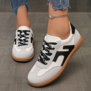 European And American-style Retro Color-Block Sneakers