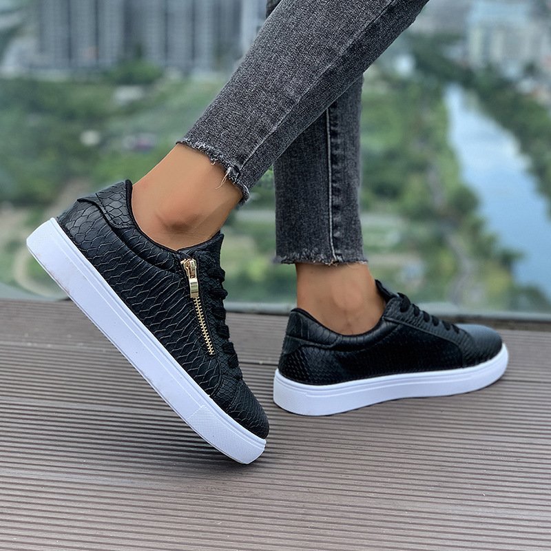 Women's Casual Sneakers With Side Zipper - Image 2