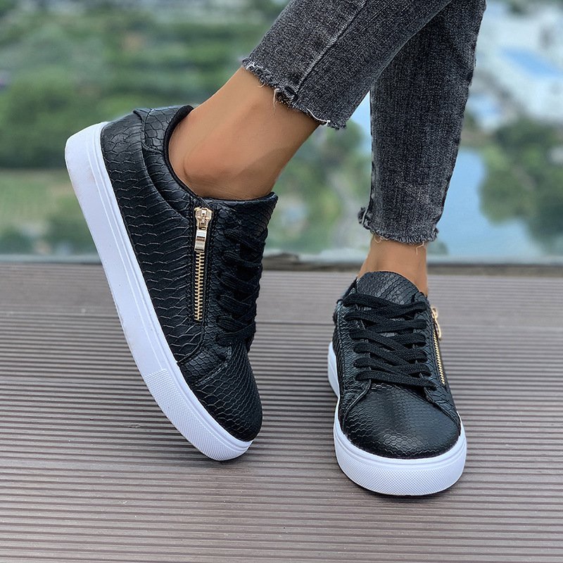 Women's Casual Sneakers With Side Zipper - Image 3