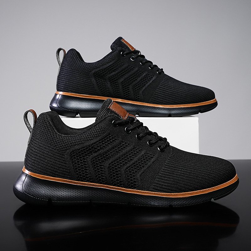 Plus-size Mens Shoes Flyknit Mesh Shoes Casual Sports Shoes - Image 3