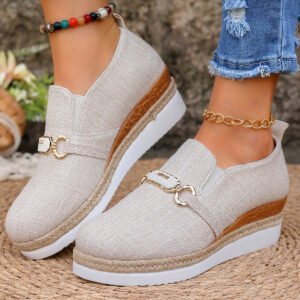 Height-increasing British-style Slip-on Loafers With A Plaid Pattern