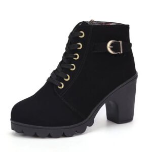 Leopard Print Ankle Boots with Lace-up and Zip