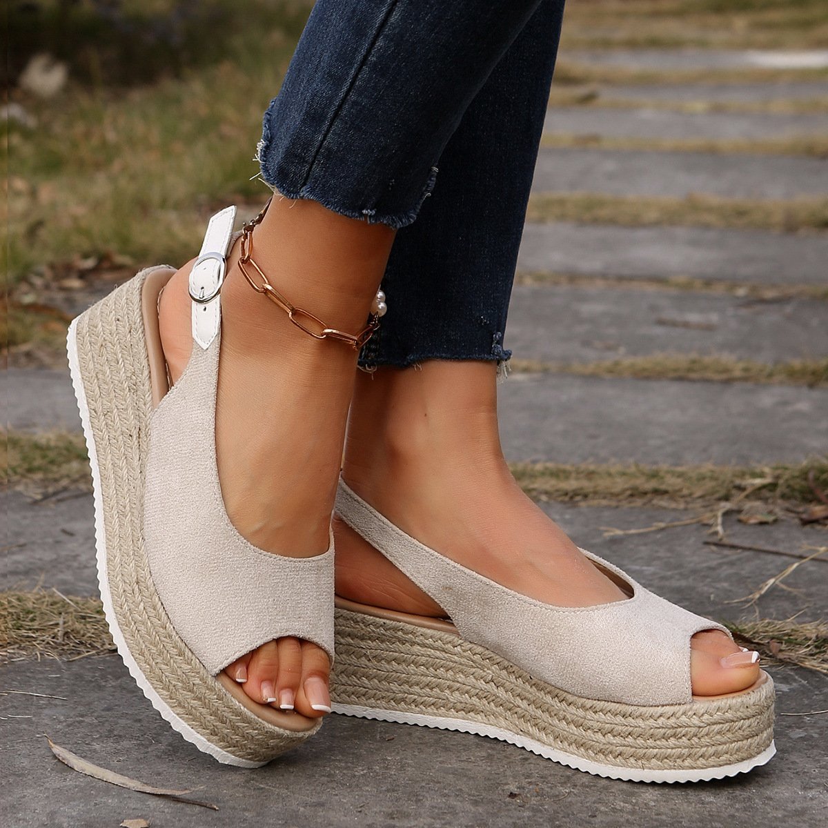 Fish-mouth Wedge Sandals Summer 2026 New Style