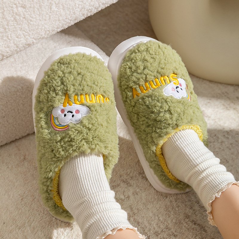 Cute Cartoon Cotton Slippers Thick Bottom Home Slippers Fashion Floor Bedroom Slipper Women Men Couples Warm H