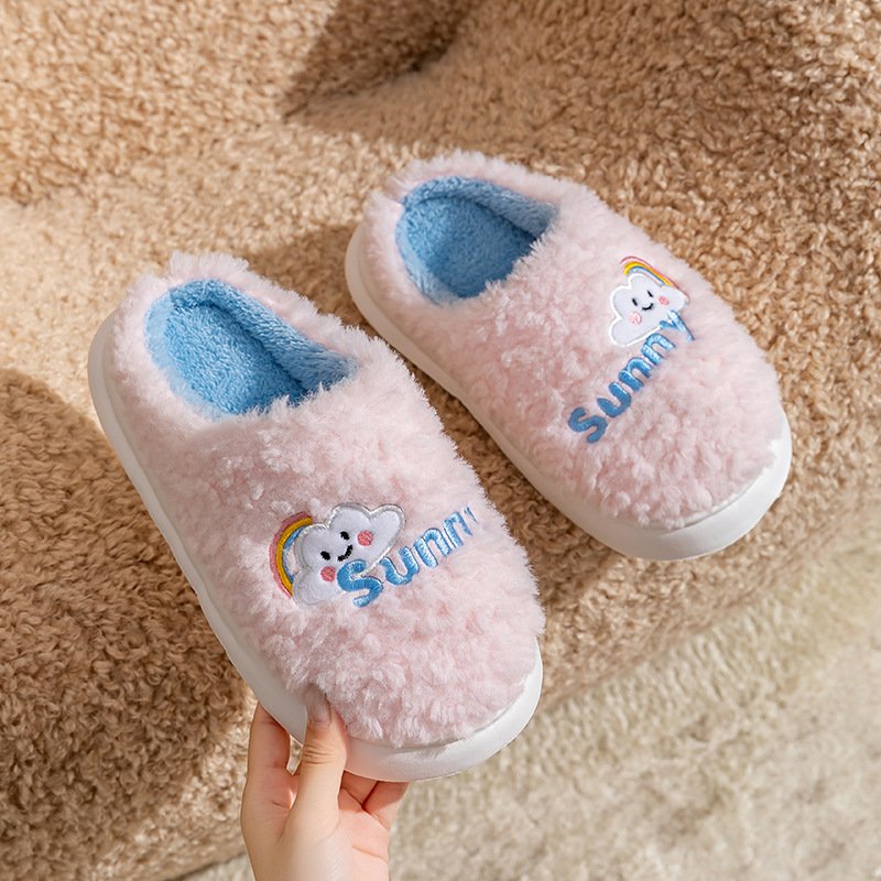 Cute Cartoon Cotton Slippers Thick Bottom Home Slippers Fashion Floor Bedroom Slipper Women Men Couples Warm H