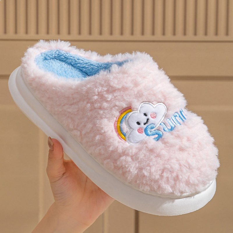 Cute Cartoon Cotton Slippers Thick Bottom Home Slippers Fashion Floor Bedroom Slipper Women Men Couples Warm H