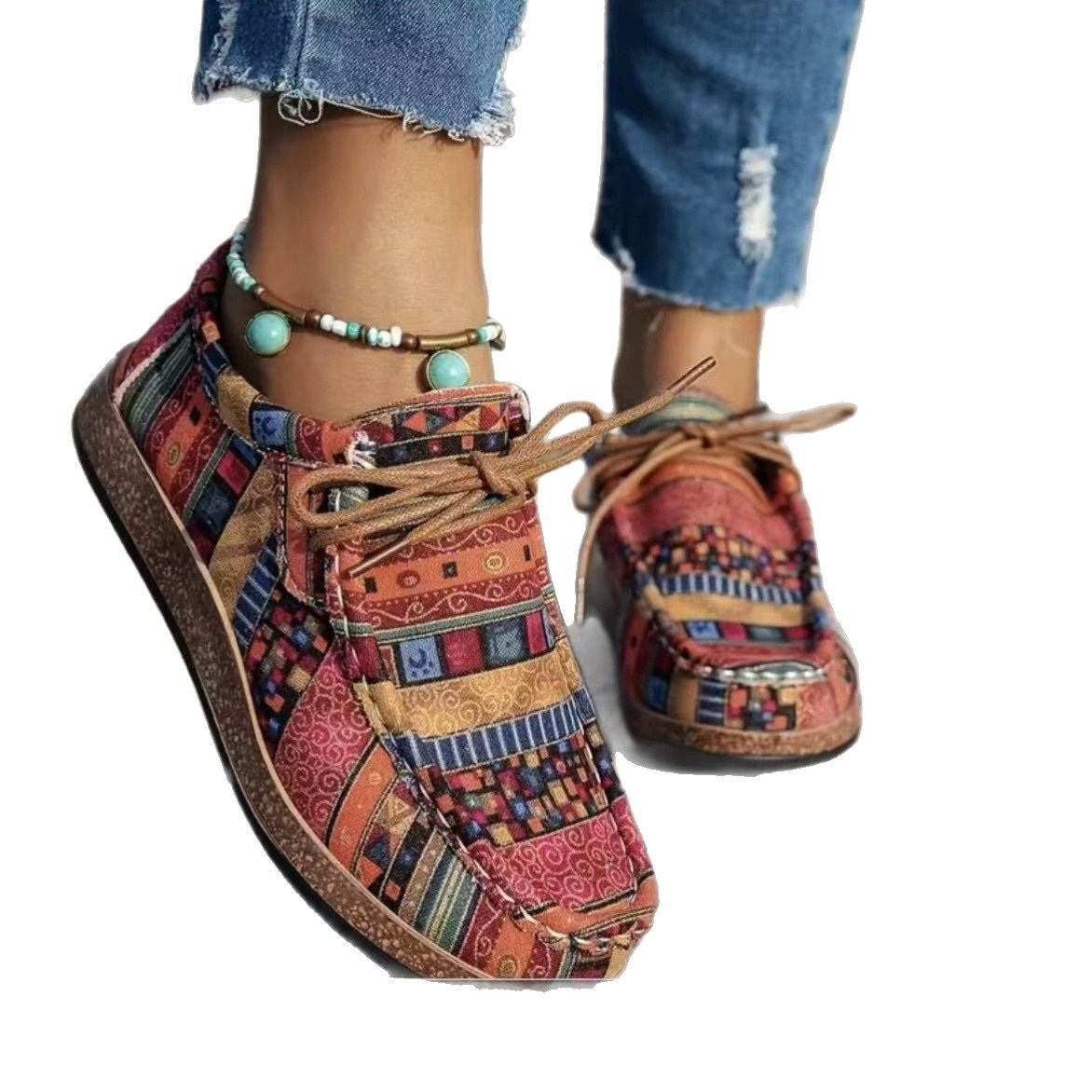 Color Graffiti Canvas Flat Bottom Pumps