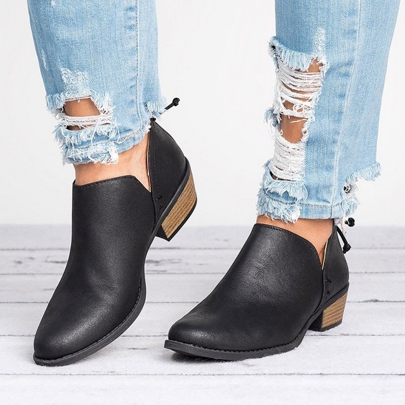 Autumn Women Shoes Retro High Heel Ankle Boots - Image 2