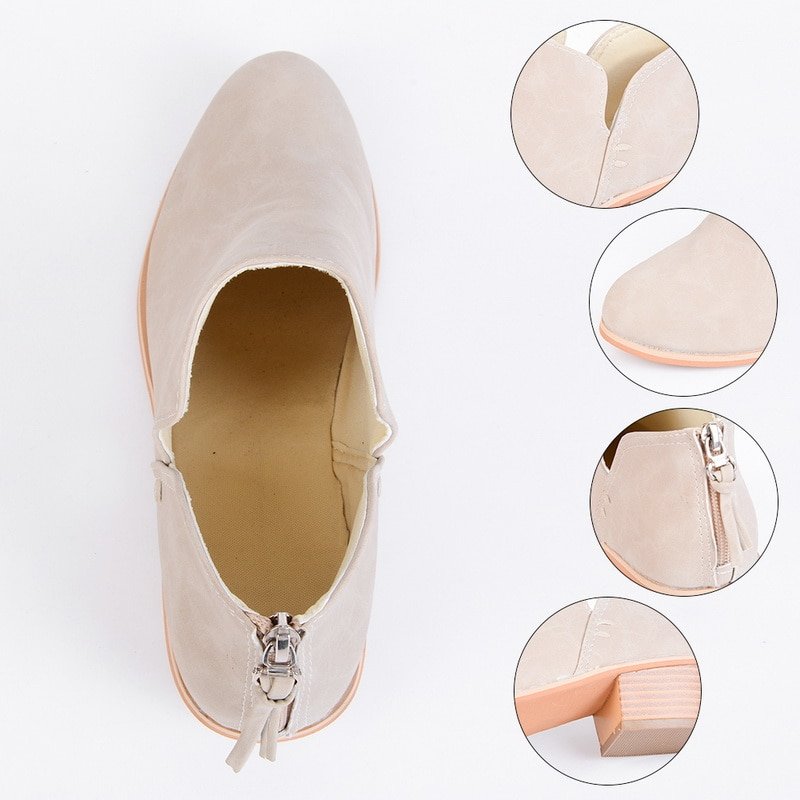Autumn Women Shoes Retro High Heel Ankle Boots - Image 5