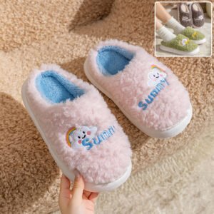 Cute Cartoon Cotton Slippers Thick Bottom Home Slippers Fashion Floor Bedroom Slipper Women Men Couples Warm H