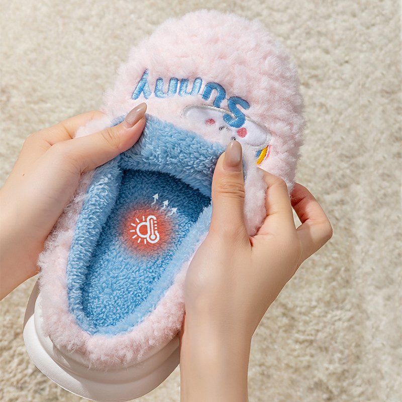 Cute Cartoon Cotton Slippers Thick Bottom Home Slippers Fashion Floor Bedroom Slipper Women Men Couples Warm H