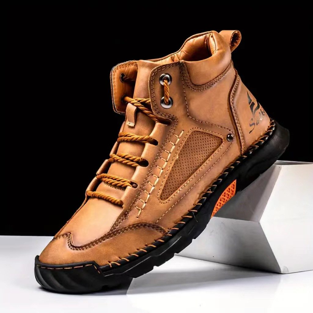 Hand Sewn Ankle Boots With Flat Straps And Casual Shoes