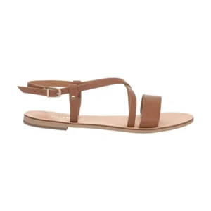 SoleRoot Olympus Rhea Artisan Strappy Walker — Saddle Leather