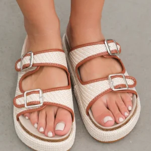 SoleRoot CloudRecovery Linen Cushion Footbed Slide — Natural Oat