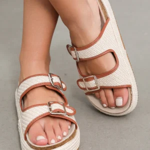 SoleRoot CloudRecovery Linen Cushion Footbed Slide — Natural Oat